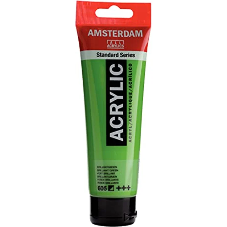 Amsterdam Standard Series Acrylfarbe Tube 120 ml, Brillantgrün 605, hohe Lichtechtheit, alkalibeständig, schnelle Trocknungszeit – Bild 1