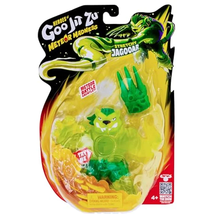 Heroes of Goo Jit Zu Meteor Madness Jagooar-Actionfigur, dehnbar, mit elastischer Schleimfüllung und Meteor-Jaguarkralle, bis auf das Dreifache dehnbar – Bild 3
