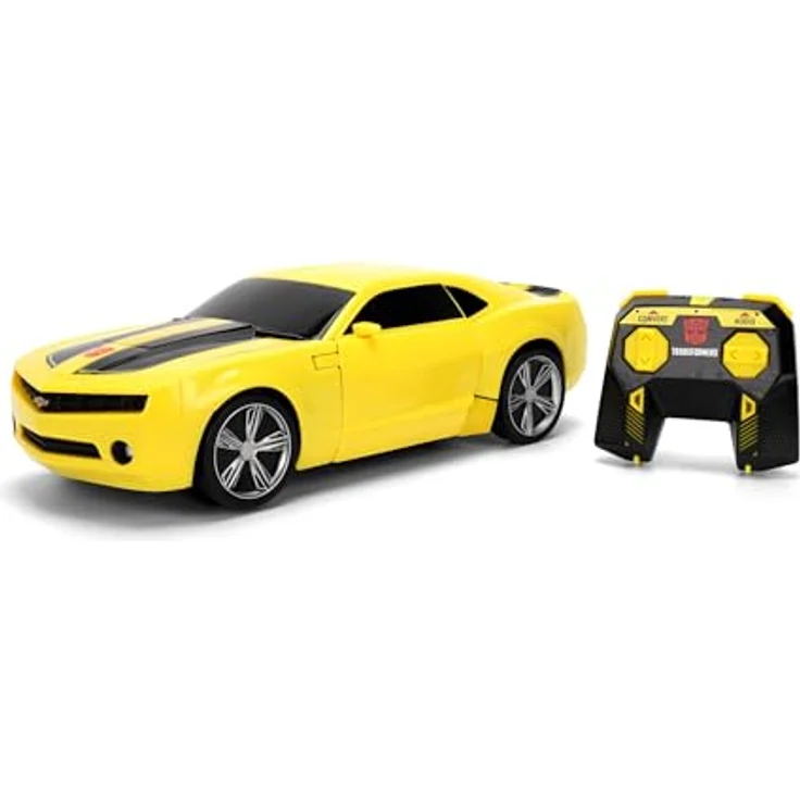 Jada Transformers RC Converting Bumblebee, ferngesteuertes Auto mit Umwandlungsmechanismus, 2-Kanal-Fernsteuerung und Lichteffekten, 28 cm hoch – Bild 2
