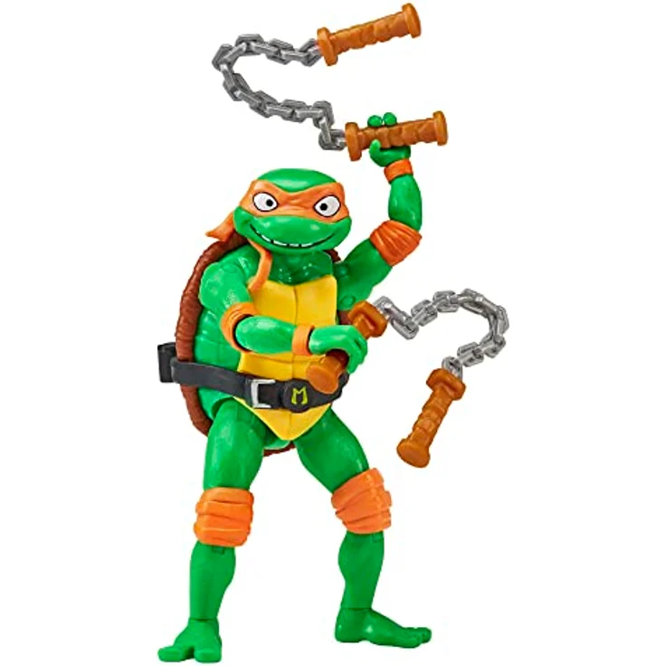 Teenage Mutant Ninja Turtles Michelangelo Basic Figure, 11,4 cm bewegliche Sammelfigur mit Nunchaku und Zubehör – Bild 2