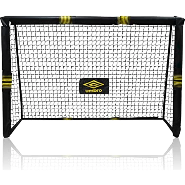 Umbro Fußballtor - 300 x 200 x 120 cm - Metall - Fußballtrainingsgeräte für alle Altersgruppen - Einfache Montage - Schwarz/Gelb – Bild 1