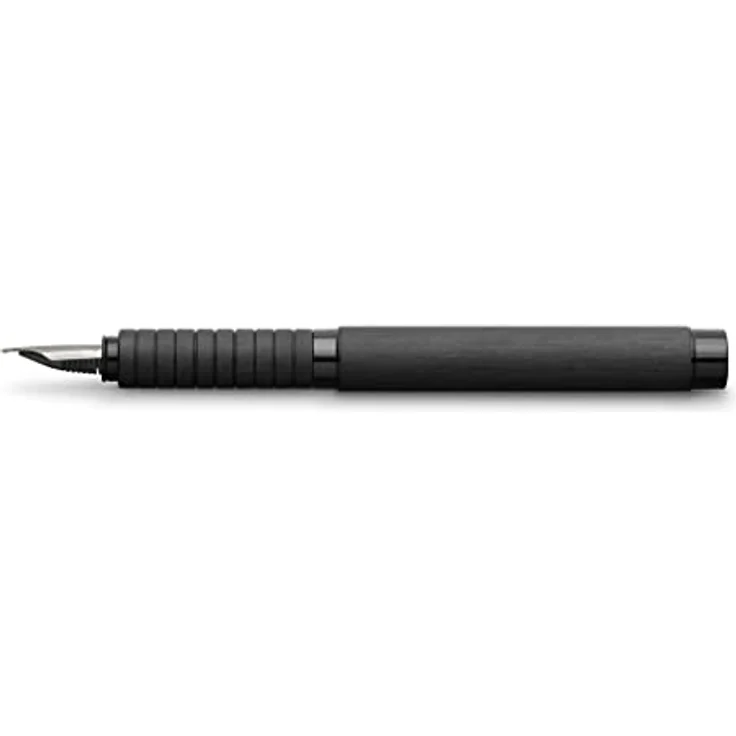 Faber-Castell Füllhalter Essentio Aluminium, EF Feder, schwarz, mit Metallclip und Kolbentankkonverter – Bild 5