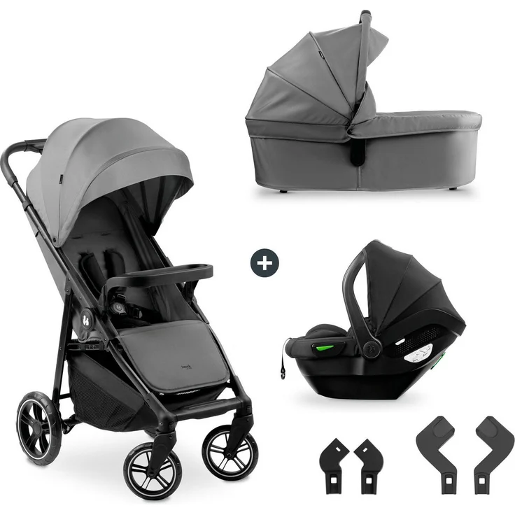 Hauck Kinder-Buggy Shop N Care Trio Set, 3-in-1 Buggy-Set mit Babyschale und Babywanne, schwarz – Bild 1