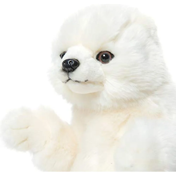 Hansa Creation Handpuppe Eisbär, flauschiges Kuscheltier mit robustem weißen Fell – Bild 9