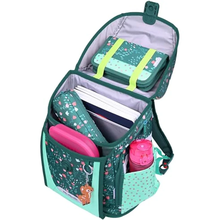 McNeill Schulranzen Set PRIMO 9tlg. (DEARY), leichter Ranzen mit ergonomischem Rückensystem, 19 L, Deary-Blumendesign, inkl. Zubehör – Bild 4