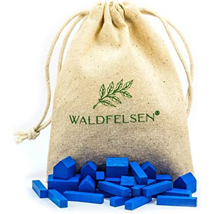 Waldfelsen® Holzfiguren für Die Siedler, 4 Städte, 5 Siedlungen und 15 Straßen, blau – Bild 3