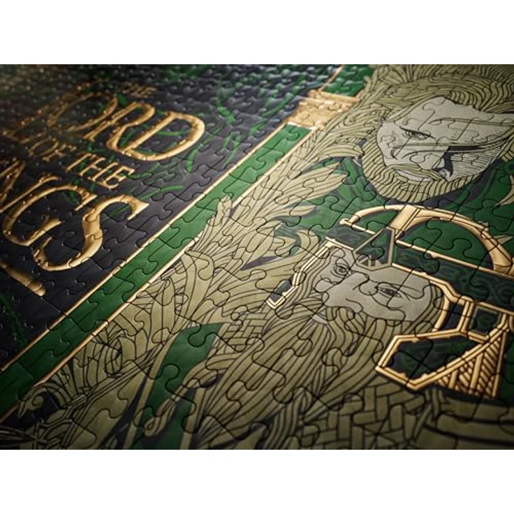 theory11 Herr der Ringe Puzzle – 1.000 Teile, Premium-Qualität mit edler Gold- und Grünfolie, inkl. Online-Erlebnis – Bild 4