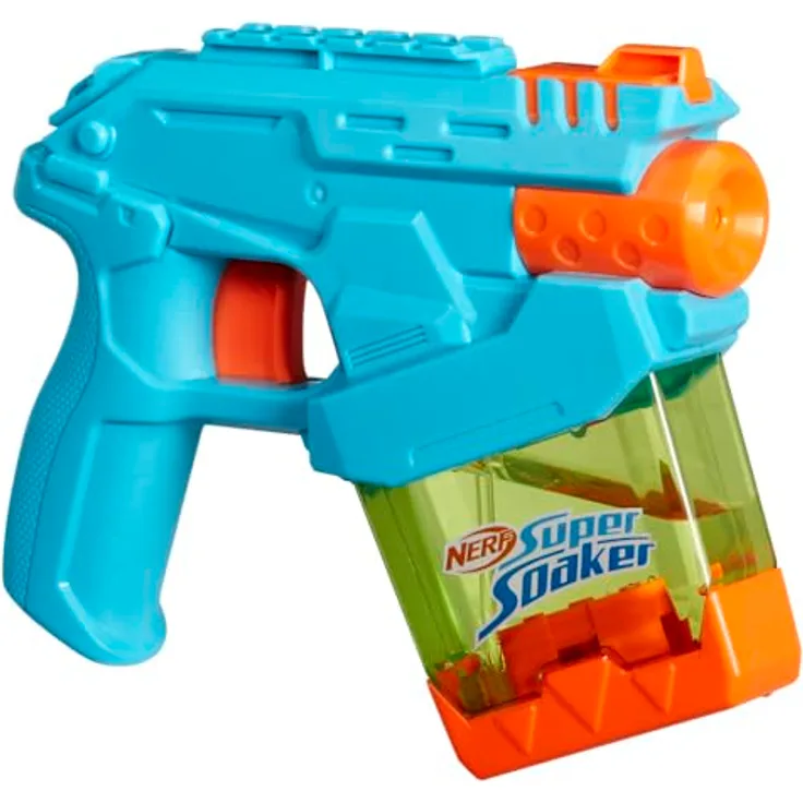 Super Soaker Nerf Mini Dunk-Fill Wasserblaster, transparenter Tank mit 100 ml Kapazität für sofortige Befüllung
