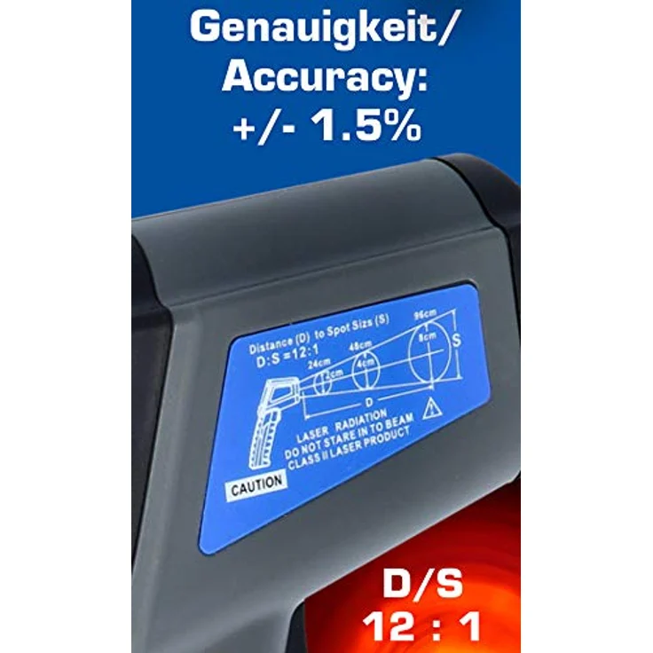 Brilliant Tools Infrarot-Thermometer BT521030, Temperaturbereich -50° bis 500°C, berührungslos mit Laser, inkl. 2 x AAA Batterien – Bild 10