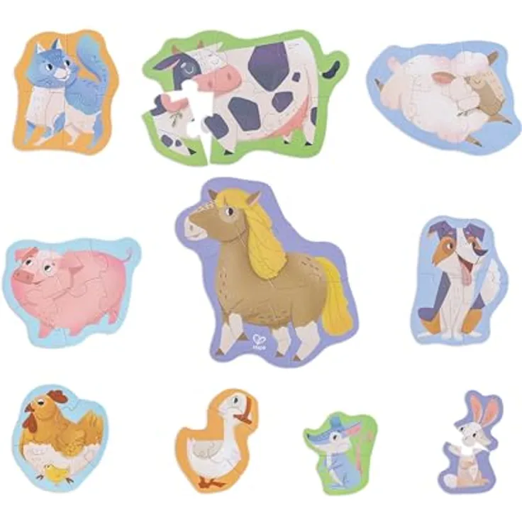 Hape E1648 Puzzle, Mehrfarbig - Bauernhof-Spaß für Kinder mit verschiedenen Schwierigkeitsgraden