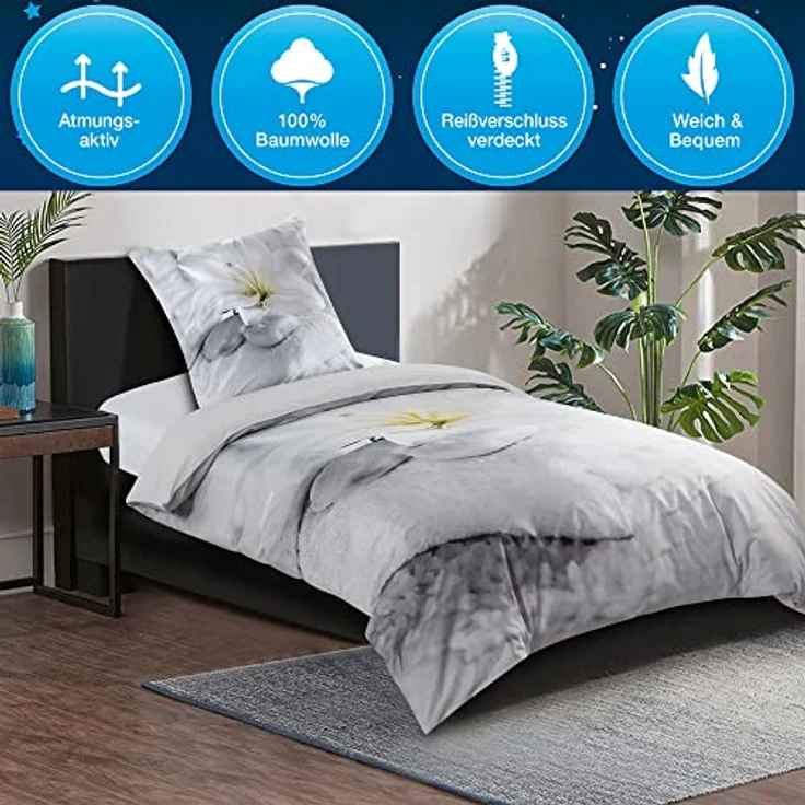 Sanilo® Bettwäsche 135x200 cm, 100% feinste Baumwolle, 2-teilig, Oeko-TEX Zertifiziert, Good Feeling (Kinderbettwäsche) – Bild 4