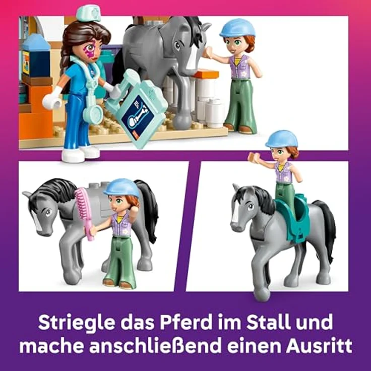 LEGO Friends Tierarztpraxis für Pferde und Haustiere, BAU- und Spielset mit 3 Minifiguren und 5 Tierfiguren, Geschenkidee für Mädchen ab 7 Jahren – Bild 5