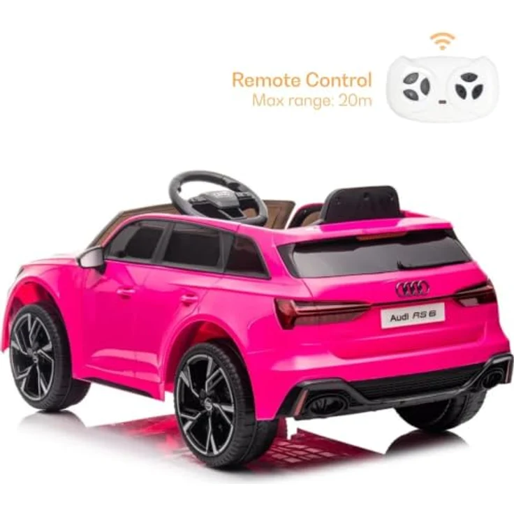 Audi Kinder Elektro Auto RS6 12V - 1 bis 5 Jahre - mit Fernbedienung - Rosa – Bild 6