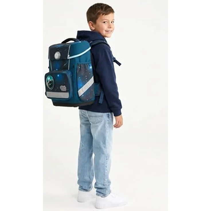 SCHOOL-MOOD Champion Maxx Pro Schulranzen-Set 6-teilig, höhenverstellbar, 22 L, ca. 1,1 kg – Motiv Moritz (Weltall) für Grundschule 1.–4. Klasse, Modell 2026 – Bild 2