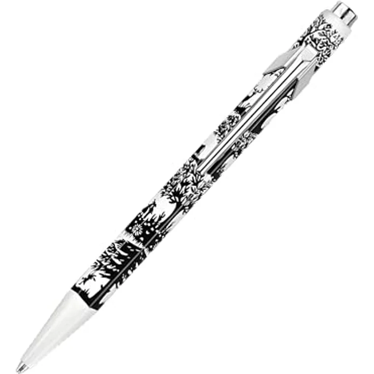 Caran d'Ache 849 Scherenschnitt, Kugelschreiber mit sechseckigem Aluminium-Schaft und Etui (Silber, Schwarz) – Bild 1