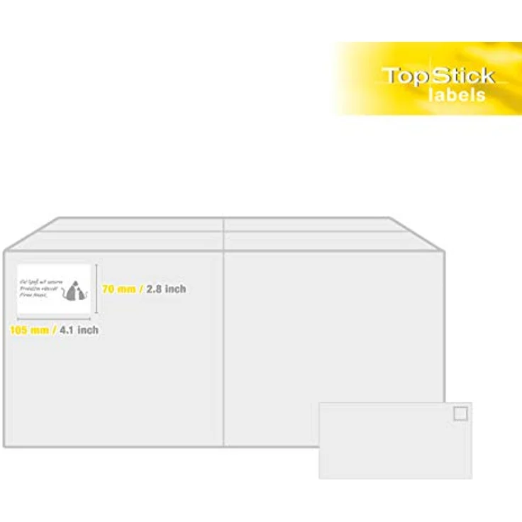 TopStick 8770 Universal Etiketten, 105 x 70 mm, 8000 Stück, selbstklebend, bedruckbar, matt, weiß, für Laser- und Inkjetdrucker – Bild 5