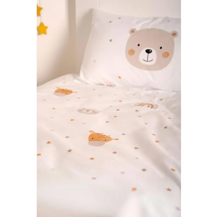 Herding babybest Little Friends Winterbettwäsche, Kopfkissenbezug 40 x 60 cm mit Hoteleinschlag, Bettbezug 100 x 135cm, Mit Reißverschluss, 100% Baumwolle/Flanell – Bild 5