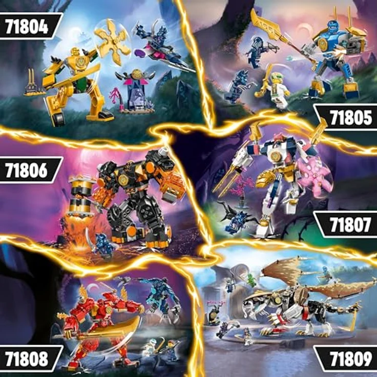LEGO NINJAGO Kais Feuermech, Actionfiguren-Spielzeug für Kinder mit roter Mech-Figur zum Umgestalten, Ninja-Set mit 4 Figuren inkl. Kai und Zane, Geschenk für 7-jährige Jungs und Mädchen 71808 – Bild 5