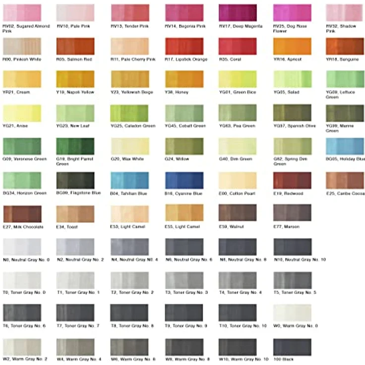 COPIC Sketch Marker Set "C" mit 72 Farben im Acryl-Display, professionelle alkoholbasierte Pinselmarker mit einer flexiblen und einer mittelbreiten Spitze – Bild 3