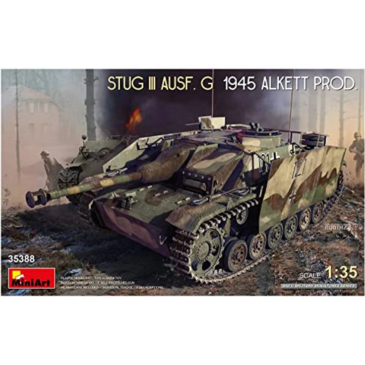 Mini art StuG III Ausf. G 1945 Alkett Prod., Modellfahrzeug im Maßstab 1:35 mit beweglichen Winterkettengliedern und detailgetreuen Photoätzteilen – Bild 7