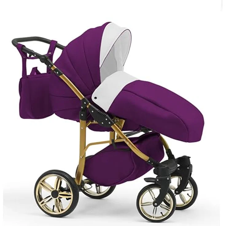 Elcar Kinderwagen-Set 4 in 1 Neo Gold inkl. Sportsitz und Autositz - 16 Teile - in 22 Farben – Bild 3