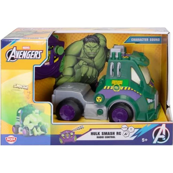 Dickie RC Transforming Hulk 1:24, ferngesteuertes Fahrzeug mit 2-Kanal-Fernsteuerung und Soundeffekten, wandelbar in Truck – Bild 6