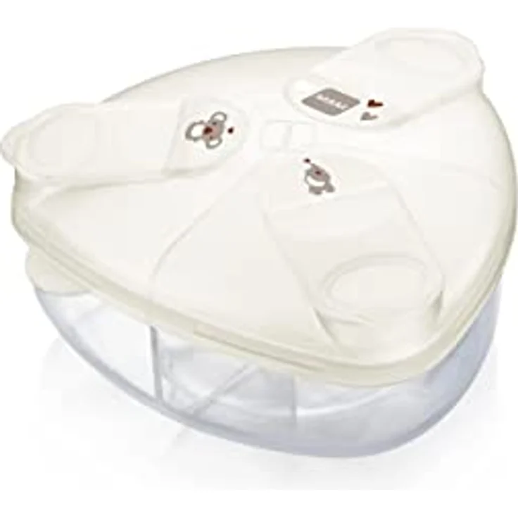 MAM Milchpulverspender, Milchpulver Box zum einfachen Befüllen von Babyflaschen, Milchpulverportionierer fasst bis zu 3 Portionen, 0+ Monate, Koala/Elefant – Bild 2