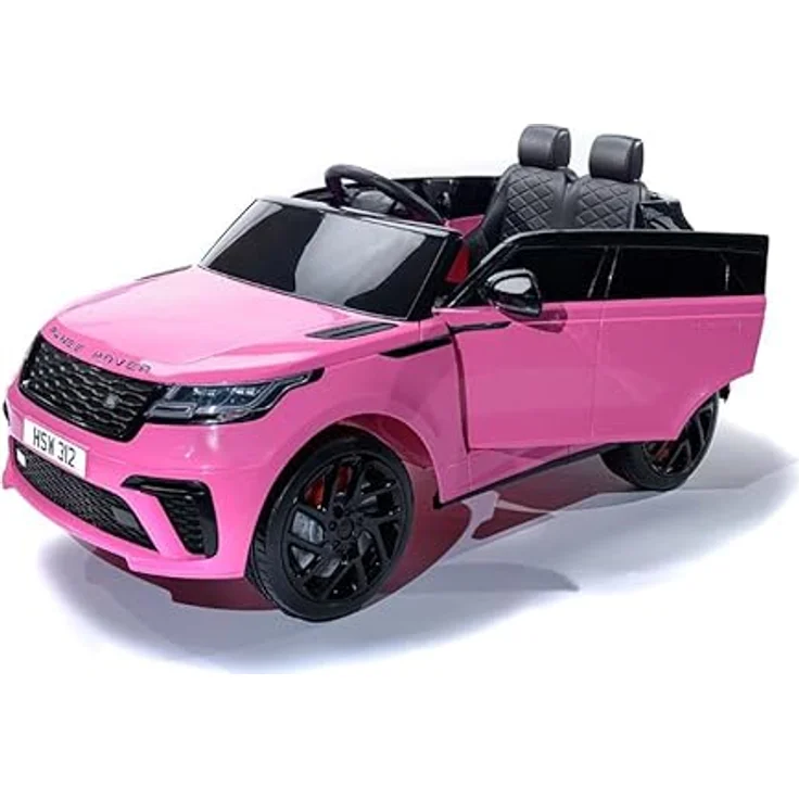 FINOOS Range Rover Velar Kinder Elektroauto 12V, lizenziert, mit RC Fernbedienung, LED Beleuchtung, Audioschnittstellen, rosa – Bild 2