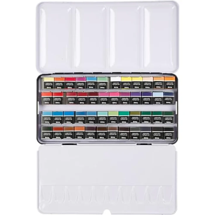 Creativ Company Pigment Art Proff Aquarellpfannen, Standardfarben, 48 Farben in ½-Pfanne, Einheitsgröße 10x20mm – Bild 1