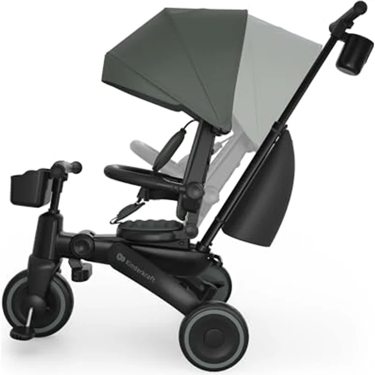 Kinderkraft Dreirad Jazz³, 6-in-1 System für Kinder von 9 Monaten bis 25 kg, drehbarer Sitz, abklappbares Verdeck, integrierter Stauraum – Bild 8
