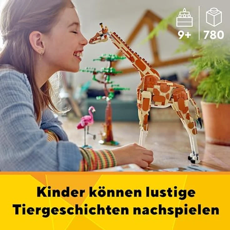 LEGO Creator 3in1 Tiersafari, Kreativ-Set mit Tierfiguren, Spielzeug-Giraffe, Gazellen und Löwe, Spielzeug-Tiere für Mädchen und Jungen, Natur-Geschenk für Kinder ab 9 Jahren 31150 – Bild 2