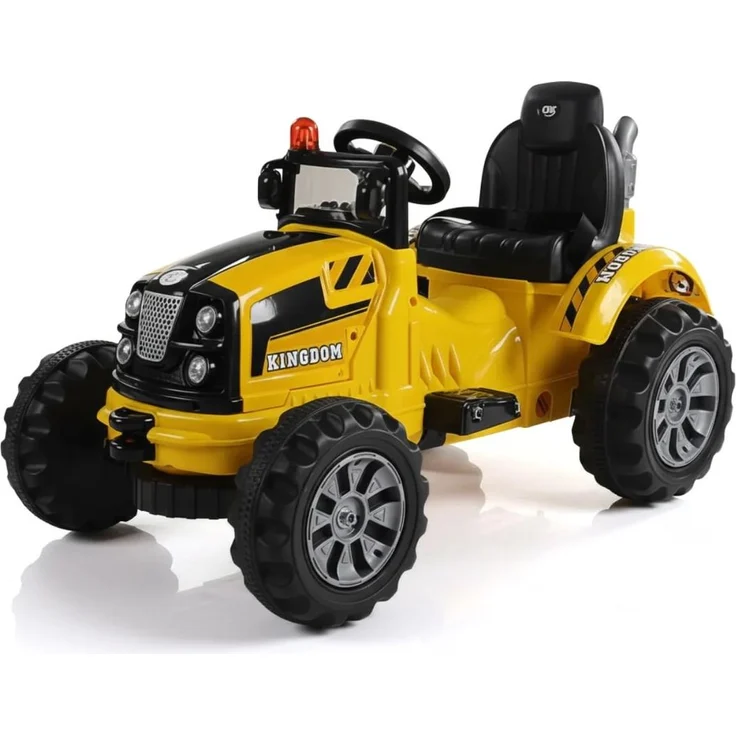 Vrooomy Elektro-Traktor für Kinder, 12V Akku mit LED-Scheinwerfern und MP3-Player, für 3-6 Jahre, gelb