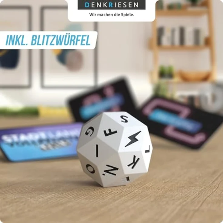 DENKRIESEN STADT LAND VOLLPFOSTEN® - Levels - PARTY EDITION, Brettspiel für 2-6 Spieler, inklusive Blitzwürfel, 60 Spielkarten, ab 12 Jahren – Bild 4