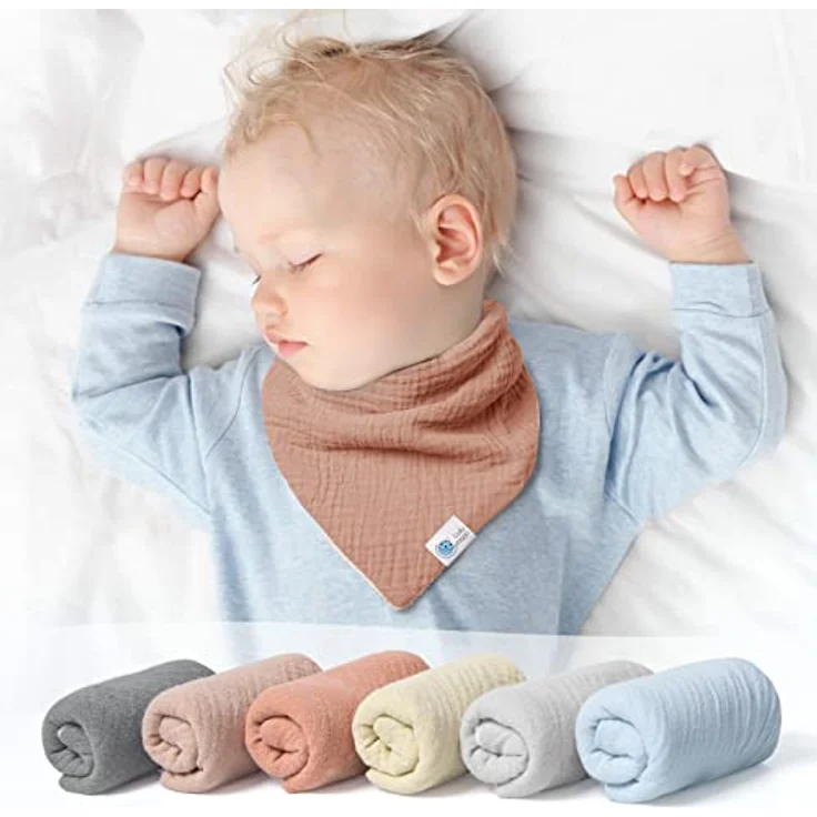 Lulu moon Lätzchen Baby Dreieckstuch Baby Musselin Halstuch Baby für Junge und Mädchen (6 Stück,Stern) - Preisvergleich – Bild 4