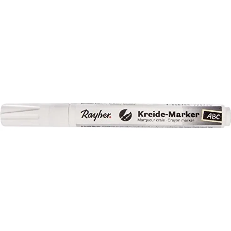 Rayher Hobby 38830102 Kreide-Marker, Keilspitze 2-6 mm, weiß