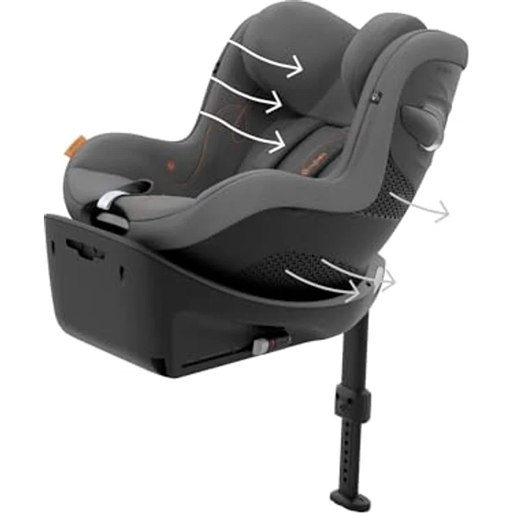 Cybex Sirona G I-Size Reboard Kindersitz, für Kinder von 61 cm bis 105 cm, bis ca. 4 Jahre, Lava Grey – Bild 9