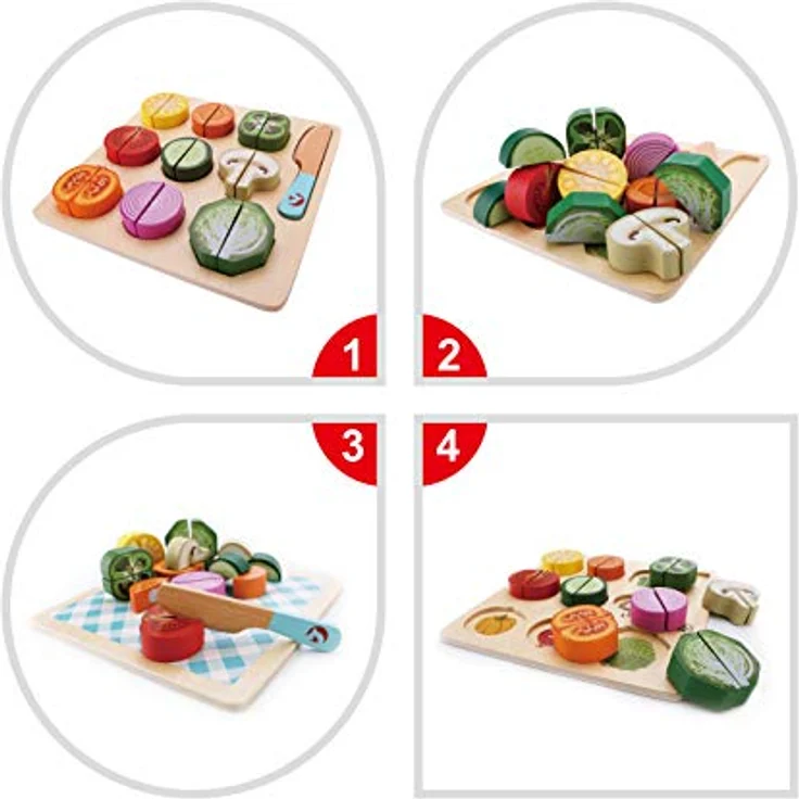 Classic World Holz Schneiden Gemüse Puzzle Spielzeug, bunt, lehrreiches Rollenspiel für gesunde Ernährung – Bild 5