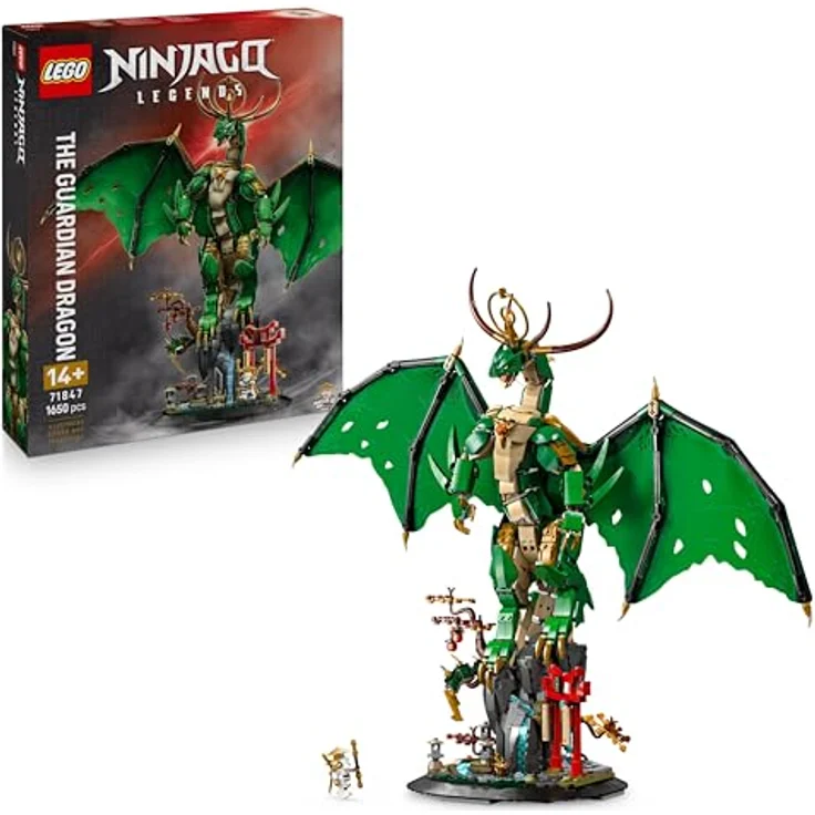 LEGO Ninjago 71847 Der Wächterdrache Bausatz, 48 cm Modell mit beweglichem Drachen und Meister Wu Minifigur, Mehrfarbig – Bild 1