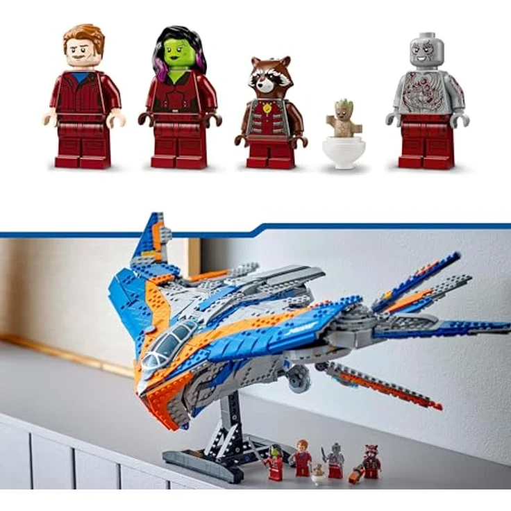 LEGO Marvel Guardians of The Galaxy: Die Milano, baubares Raumschiff-Modell mit 4 Superhelden-Minifiguren, Avengers Flieger für Weltraumabenteuer, Geschenk für Jungen und Mädchen 76286 – Bild 5