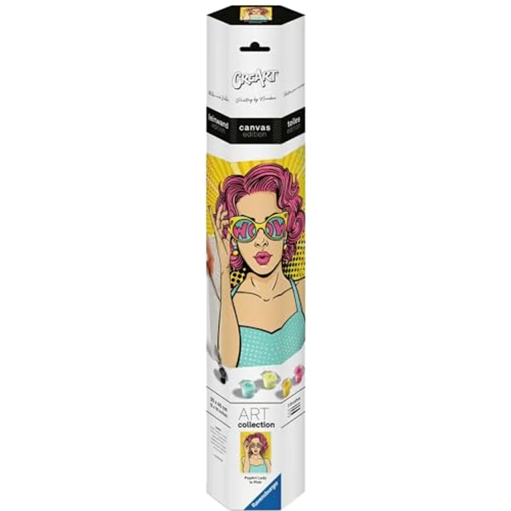 Ravensburger CreArt Malen nach Zahlen, ART Collection Leinwand "Lady in Pink", 30x40 cm, für Erwachsene, Made in Europe – Bild 1