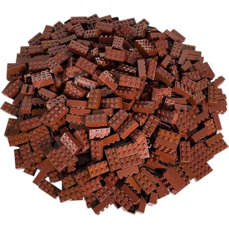 Stein-Experte Lego® 2x4 Bausteine Rotbraun, 100 Stück (3001) – Hochwertige Klemmbausteine für kreative Bauprojekte, MOCs & Ersatzteile
