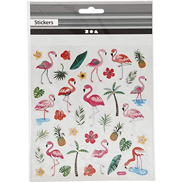 Creativ Aufkleber Flamingos, Bogen 15 x 16,5 cm, ca. 37 Stück, Flamingo, 1 Bogen – Bild 2