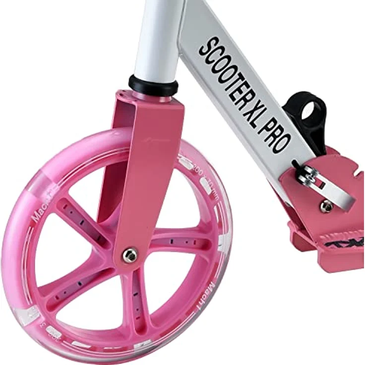 Mach1 Cityroller Kick Scooter ALU mit 200mm XXL Rollen, für Erwachsene bis 100kg, klappbar, mit Tragegurt und LED Rollen (optional) – Bild 3