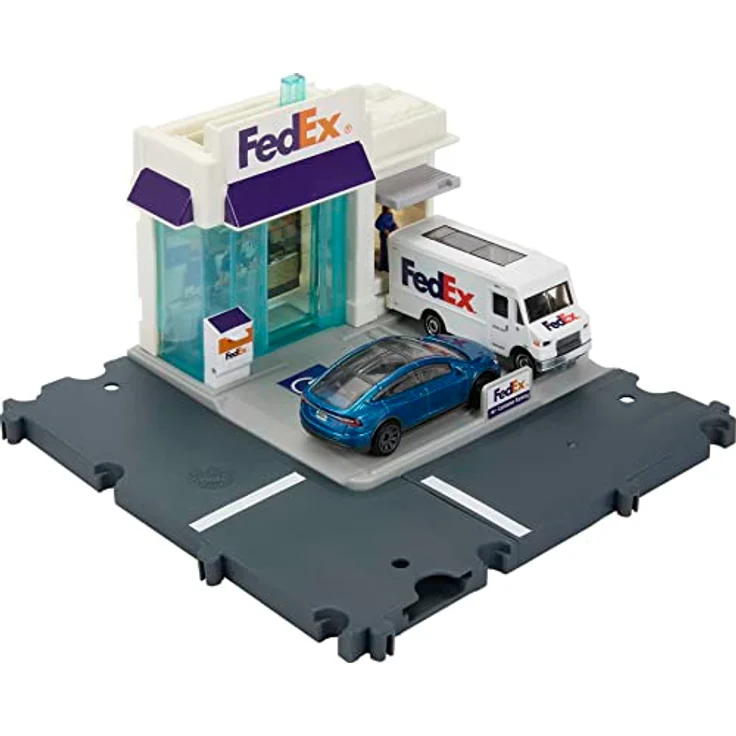 Matchbox MBX FedEx Spielsset, Modellfahrzeug mit detailgetreuen FedEx-Lieferwagen – Bild 5