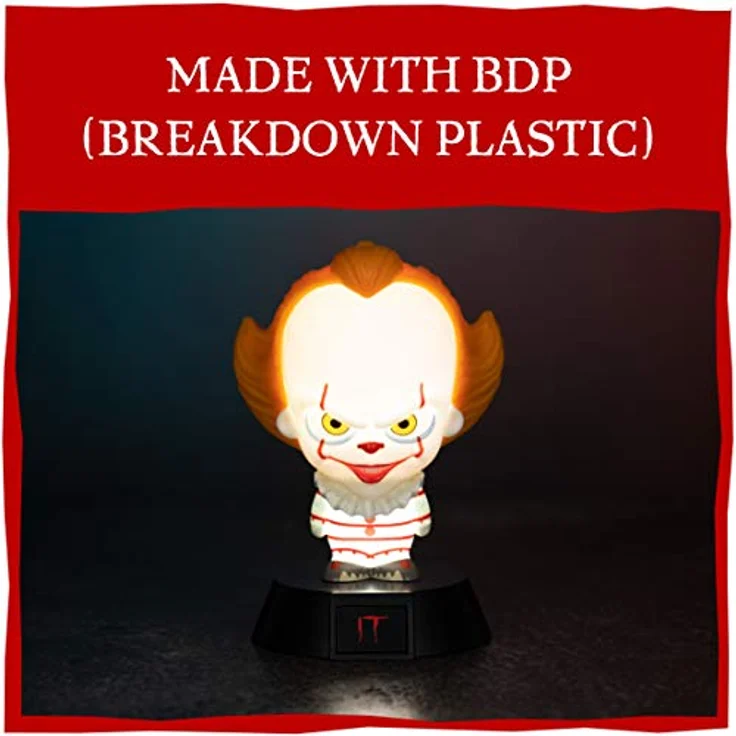 Paladone Pennywise Collectable IT Offizielles Lizenziertes Icon auf Basis von Stephen King's Roman, ideales Nachtlicht für Kinderzimmer, Büro und Zuhause, plastik, weiß, PP5154IT – Bild 5