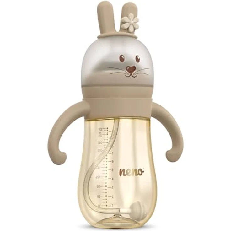 Neno® Mio Braun Premium Babyflasche, BPA-frei, Anti-Kolik-Sauger, hitzebeständig, ergonomisch, kompatibel mit Neno Milchpumpe und Sterilisatoren – Bild 1