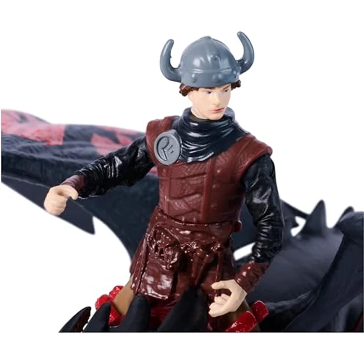 DreamWorks Dragons Drachenzähmen leicht gemacht - Actionfiguren-Set Hicks und Ohnezahn mit elastischen Flügeln, 33 cm Drache und 7,5 cm Wikinger, Spielzeug für Kinder ab 4 Jahren – Bild 3
