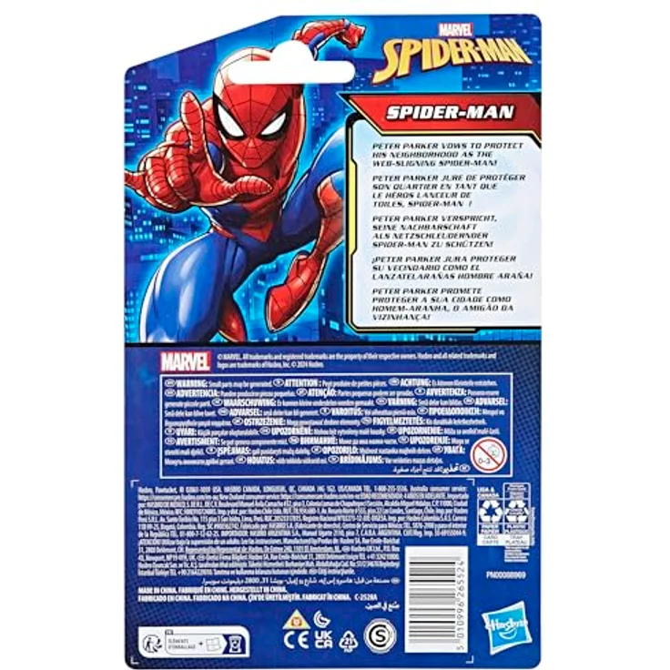 Marvel Spider-Man, klassischer Actionfigur in rot/blau, 10 cm mit Zubehör und mehreren Gelenkpunkten – Bild 5