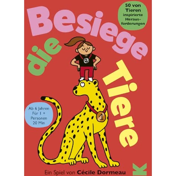 Laurence King Besiege die Tiere, Familienspiel mit 50 tierischen Wettkämpfen, originellen Illustrationen, pink