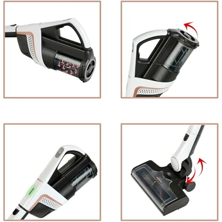 Theo Klein 6832 Miele Triflex Staubsauger, Interaktiver Spielzeugstaubsauger mit batteriebetriebenem Motor und flexibler Bodendüse, für Kinder ab 3 Jahren – Bild 3